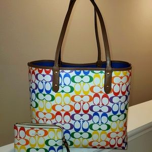 Coach Reversible Rainbow Tote
